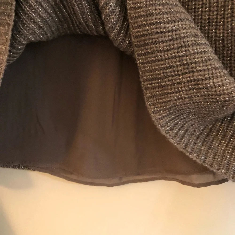 Lucky Brand Shimmery Taupe Lined Sweater NWOT